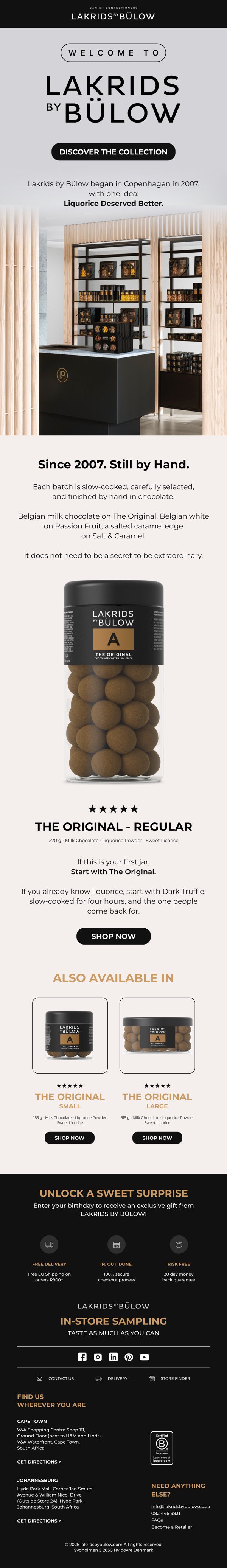 Lakrids welcome