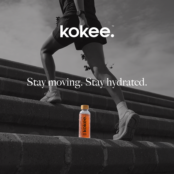 Kokee hydration on stone steps